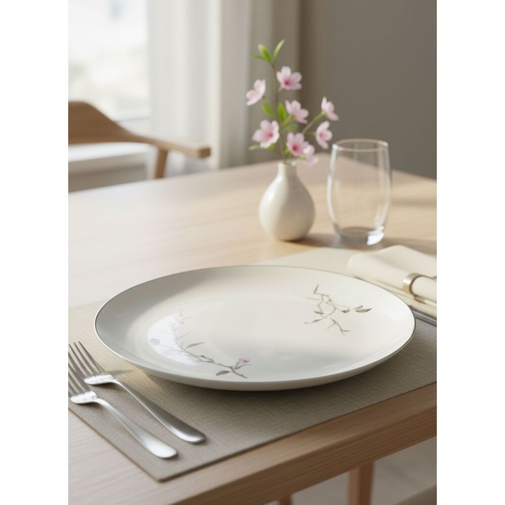 Cherry Blossom Fine China Luncheon Plates 1067 Japan Vintage 1960s-70s Set